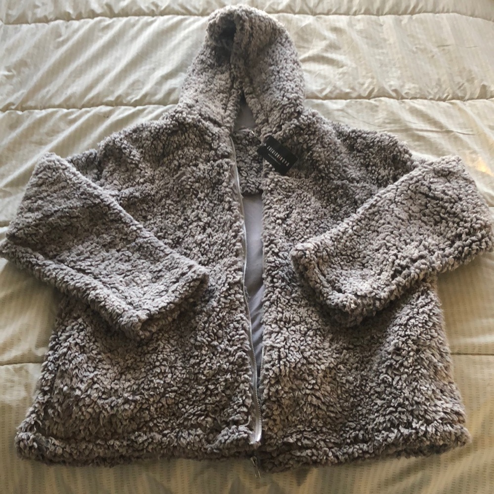 Faux fur hooded jacket
